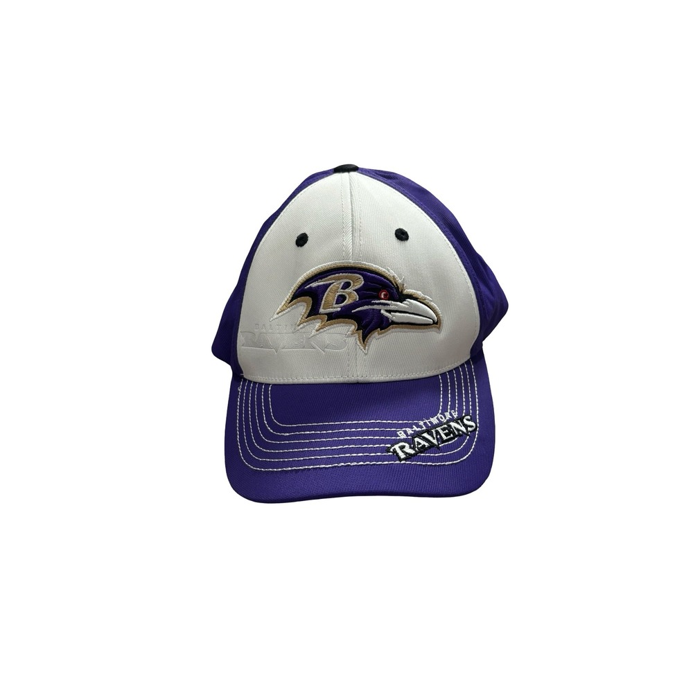 NFL Team Apparel Baltimore Ravens Hat OS Purple White Adjustable Cap